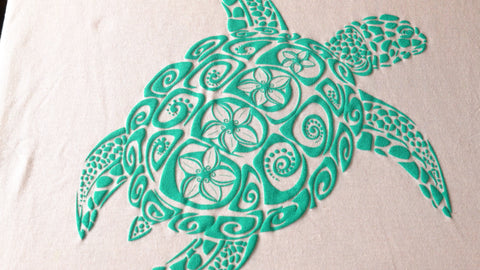 Kura-kura pirus dicetak dengan tinta