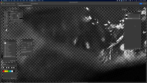 bitmap desain jeruk menunjukkan titik-titik individual